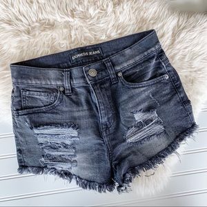 EXPRESS High Waisted Distressed Cut Off Shorts